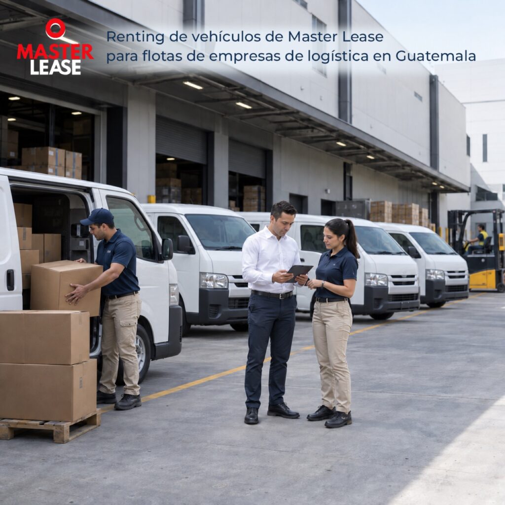 Equipo de una empresa de logística en Guatemala revisa la carga junto a una flota de paneles en un centro de distribución